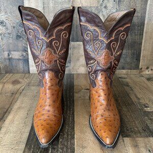 Montana Full Quill Ostrich Western Cowboy Boots Mens 9.5 E